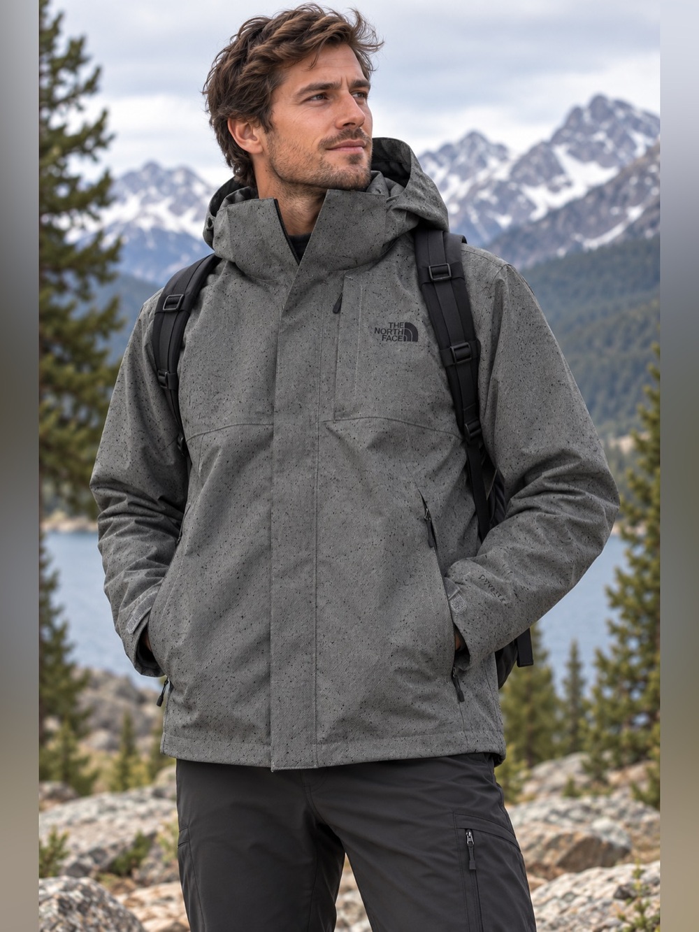 The North Face Lone Peack Triclimate 3-in-1 Jacket in Gray Black Fleck Men's M